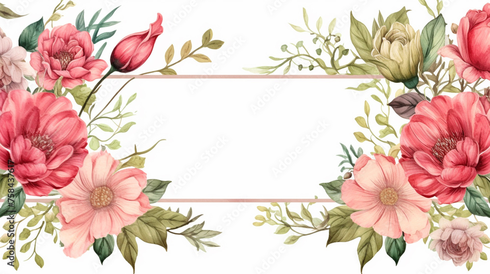 foliage watercolor background frame	