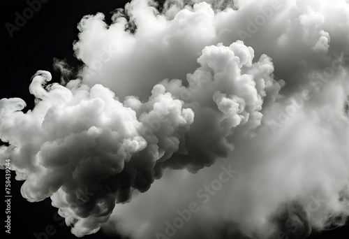 Fragment of white hot curly steam smoke isolated on a black background close-up. Create mystical photos. stock photo © mohamedwafi