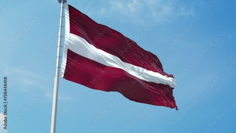 Latvia Realistic Flag Latvia Realistic Flag