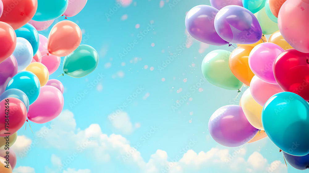 Balloon party with lots of colors