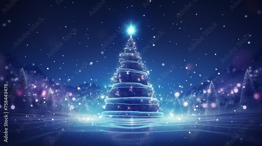 Beautiful Christmas tree, abstract bokeh background Beautiful Christmas tree, abstract bokeh background