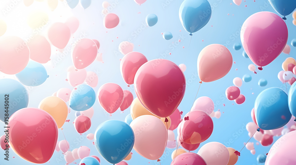 Balloon party with lots of colors