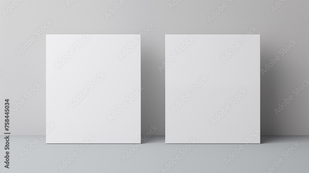 Mockup card template with gray background	
