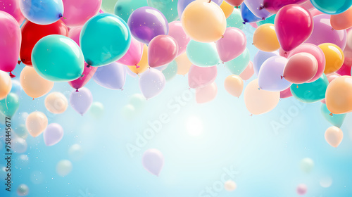 Birthday party balloons  colorful balloons background
