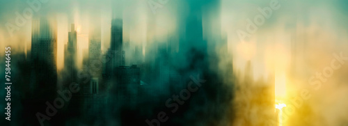 An abstract cityscape pulsating with light and color, evoking a sense of energy and modern vibrancy.