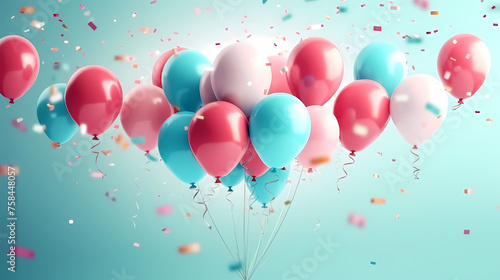 Birthday party balloons  colorful balloons background