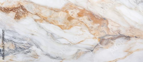 Closeup of a marble texture blending white and brown, resembling a dish in a gourmet cuisine recipe. The mix of beige colors mimics the elegance of fur or wool, with a rocklike pattern