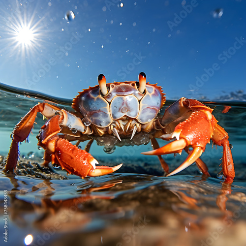 Exploring The Undersea World: A Fascinating Look At Crabs In Their Natural Marine Habitat In Vivid Colors