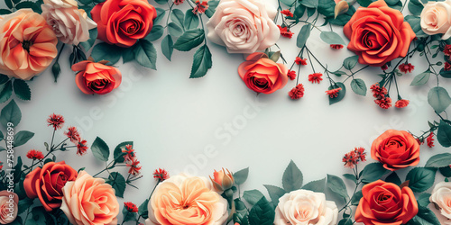 greeting card template mockup with flowers