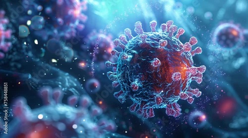 Virus display background when enlarged photo