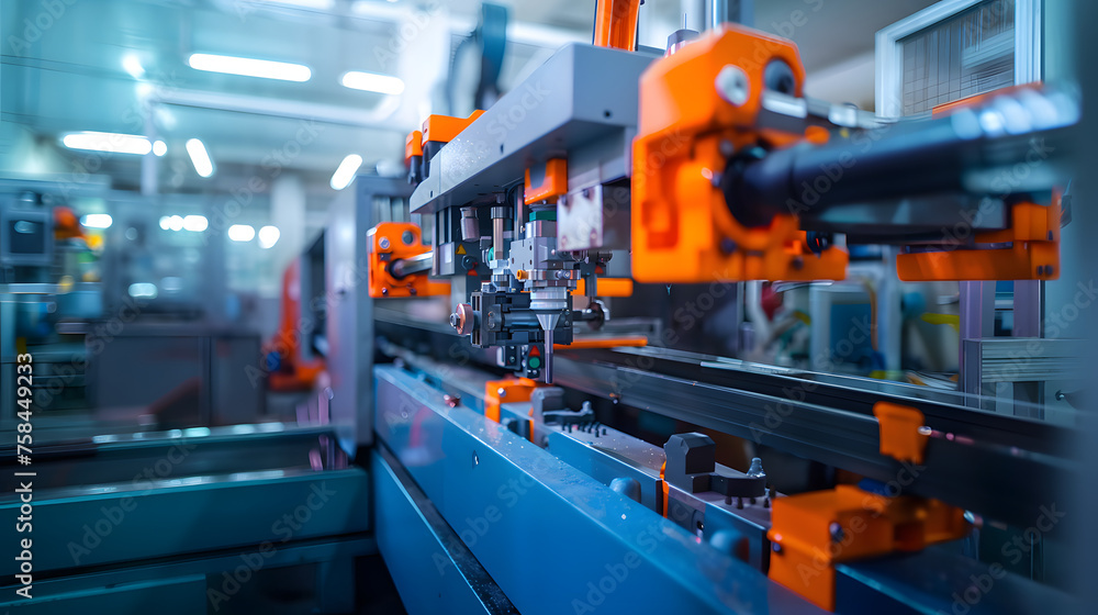 Naklejka premium A plastic injection mold machine operating