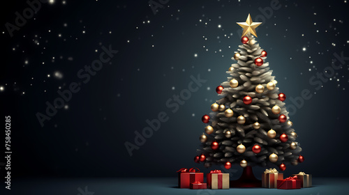 Christmas tree, New Year and Christmas background material photo