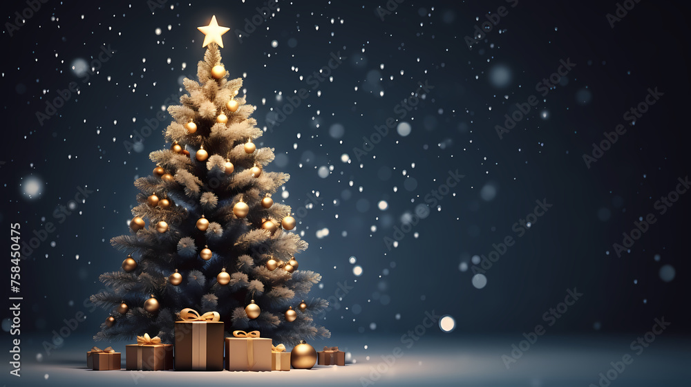 Obraz premium Christmas tree, New Year and Christmas background material