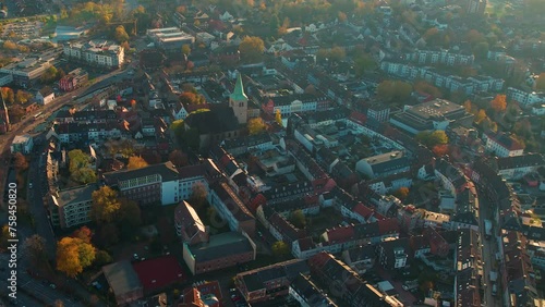 Aerial view around the old town of the city Dorsten in Germany on a sunny day in autumn	
 photo