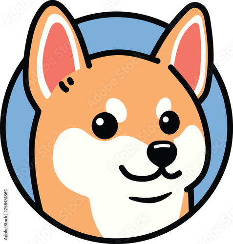 Shiba inu cute cartoon illustration
