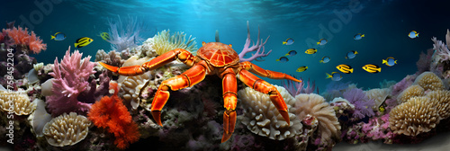 Exploring The Undersea World: A Fascinating Look At Crabs In Their Natural Marine Habitat In Vivid Colors