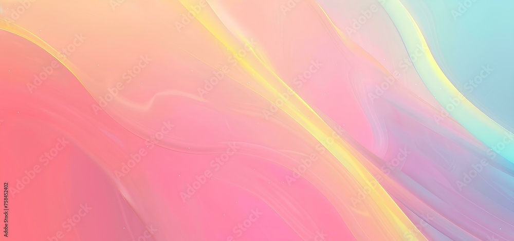 Pastel abstract colorful background of oil paint in blue, pink and yellow colors. with smooth lines and waves. 3d rendering