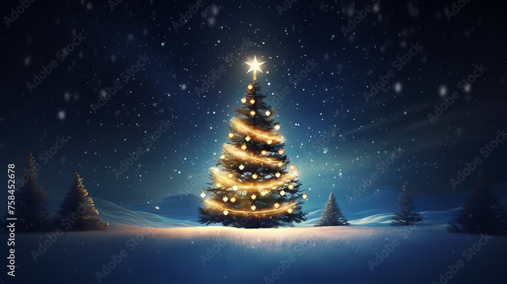 Christmas tree, New Year and Christmas background material Christmas tree, New Year and Christmas background material