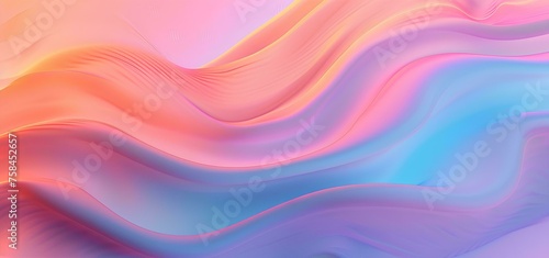 Pastel abstract colorful background of oil paint in blue, pink and yellow colors. with smooth lines and waves. 3d rendering