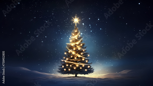 Christmas tree, New Year and Christmas background material photo