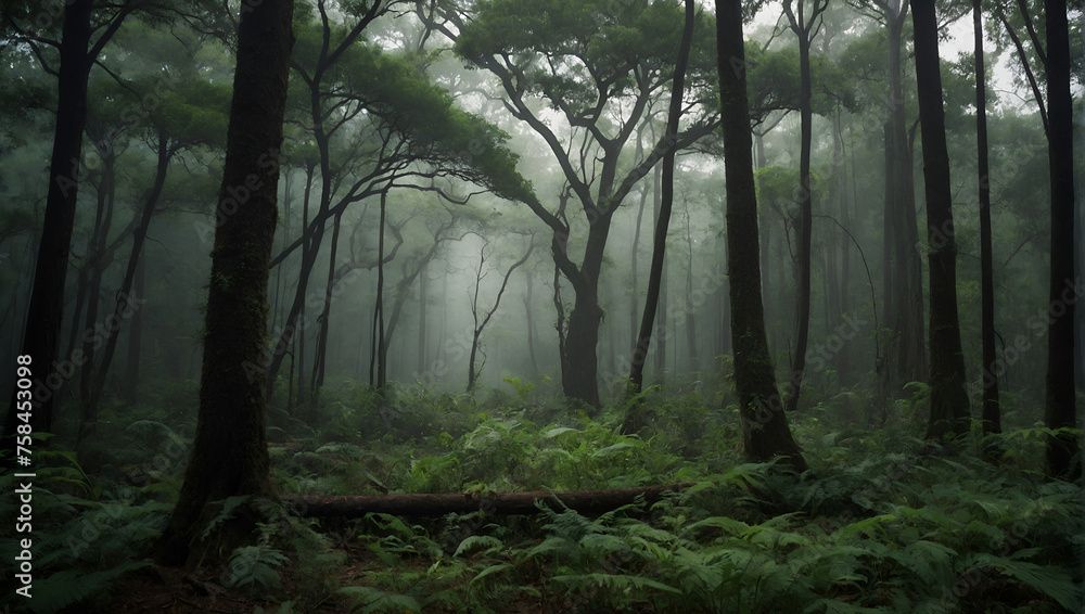 Earth Day Landscape: Forest with Trees