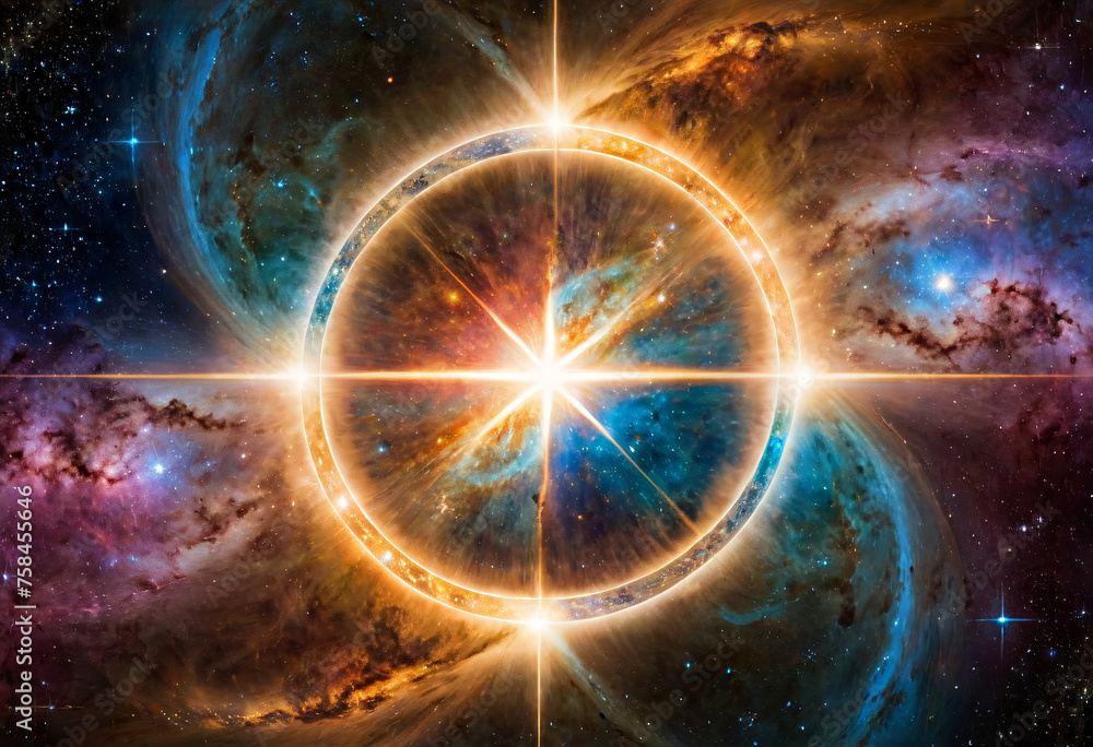 Fototapeta premium Celestial Harmony Circle of Life nature Backdrop