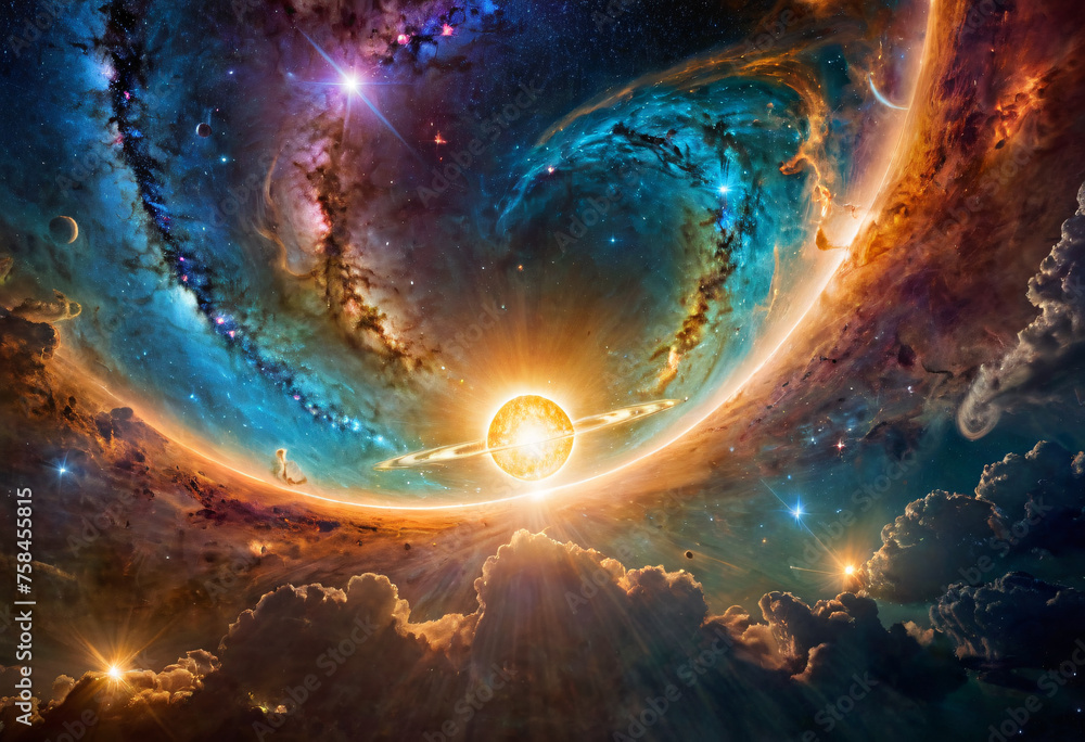 Fototapeta premium Celestial Harmony Circle of Life nature Backdrop