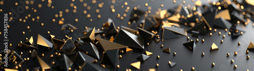 Golden Geometry: Scandinavian Style Vector Frame in Charcoal and Gold