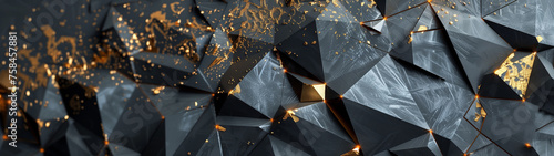 Golden Geometry: Scandinavian Style Vector Frame in Charcoal and Gold