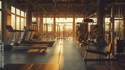 a modern gym setting, background plate