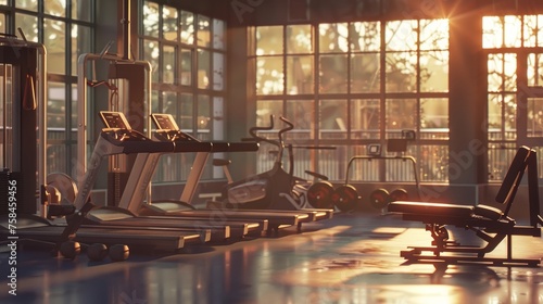 a modern gym setting, background plate
