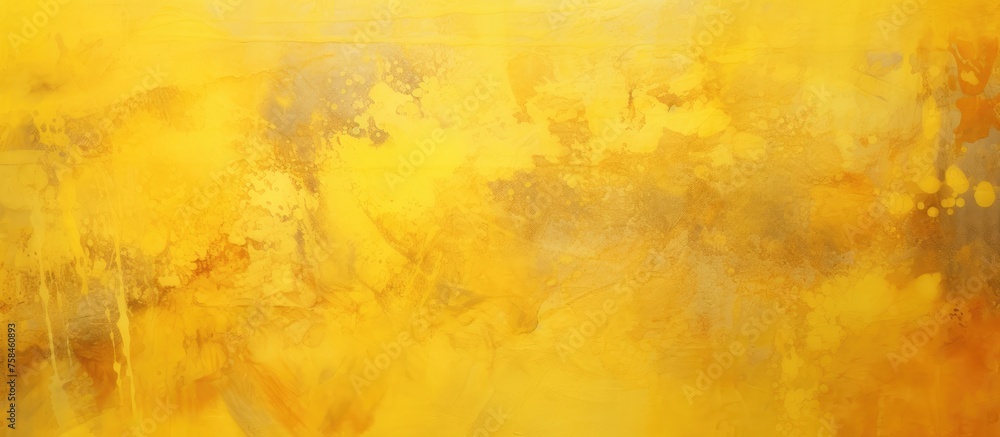 A close up of a painting effect on a yellow background, featuring a pattern of Amber and Peach hues in a rectangular shape with font detail