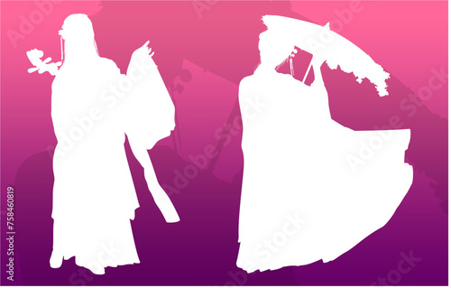 silueta, princesas, xv, boda, vestido de novia, vector, moda, ilustracion, quinceañera, iconos, bride, novia, novios, matrimonio, modelo, india, china, japon
