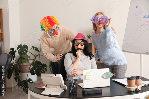 Business people with funny ...