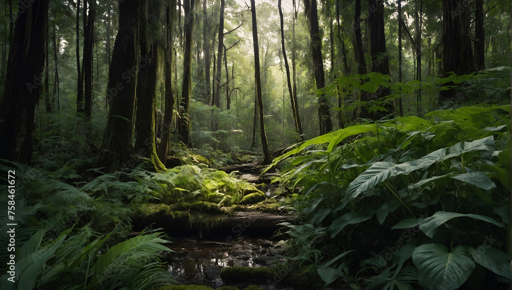 Earth Day Landscape: Forest Ambiance with Trees