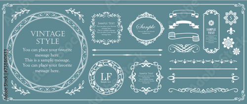 高級感のあるビンテージ調のフレームデザインセット