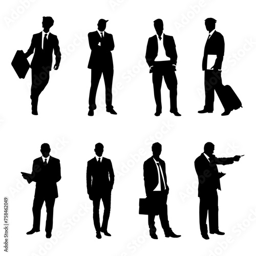 Business people silhouettes, businessman people illustration vector set