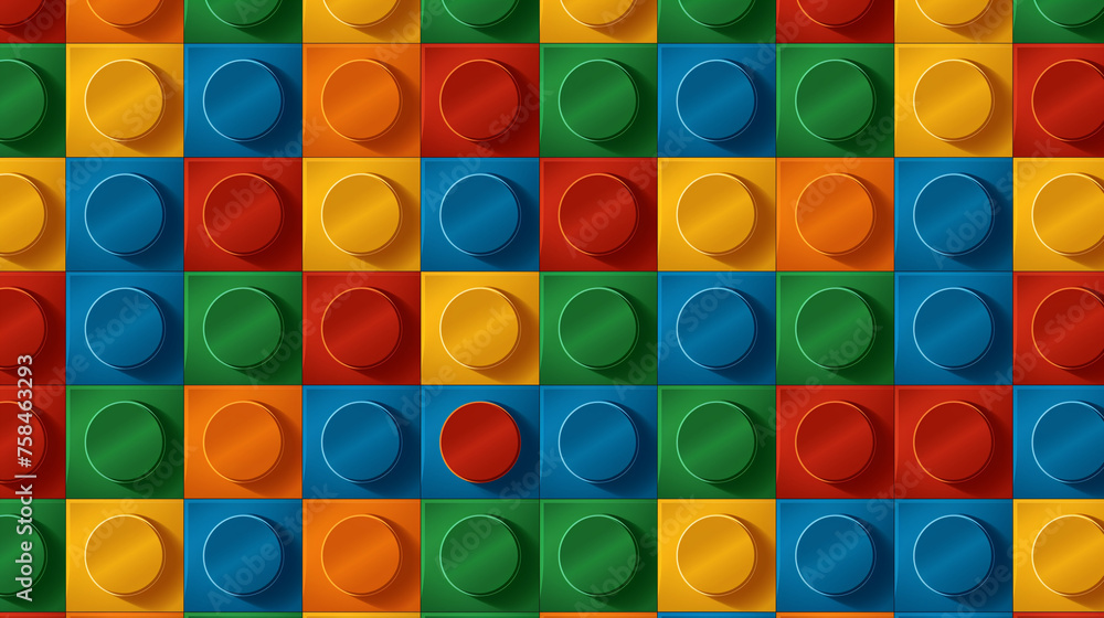 Plastic construction blocks. Seamless vector. Plastic construction blocks. Seamless vector.