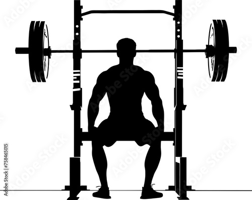 bodybuilder in gym silhouette