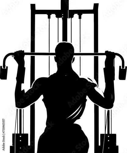 bodybuilder in gym silhouette