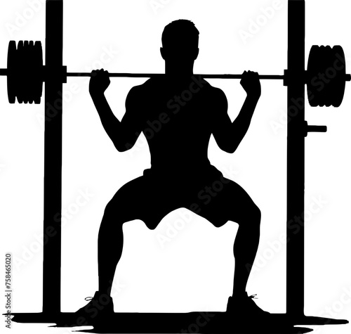bodybuilder in gym silhouette