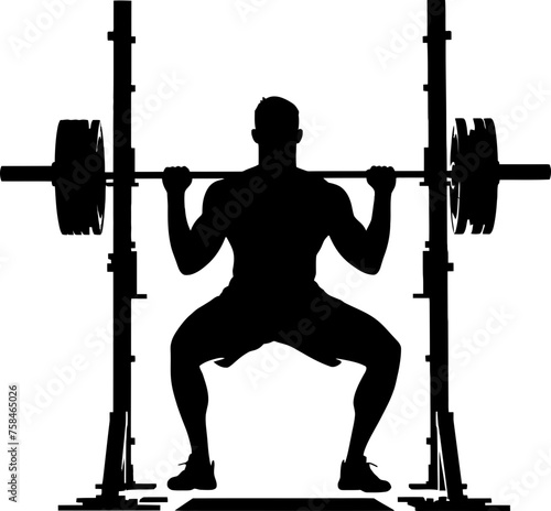 bodybuilder in gym silhouette