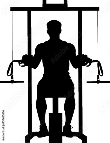 bodybuilder in gym silhouette