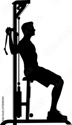 bodybuilder in gym silhouette