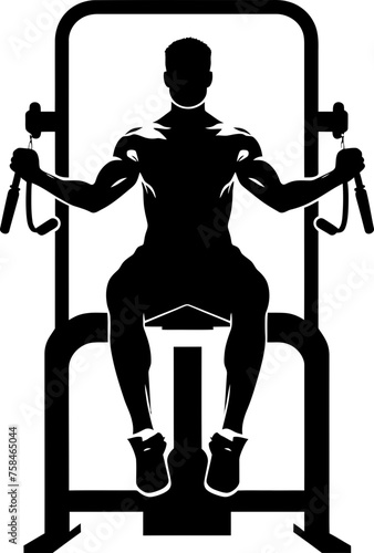 bodybuilder in gym silhouette