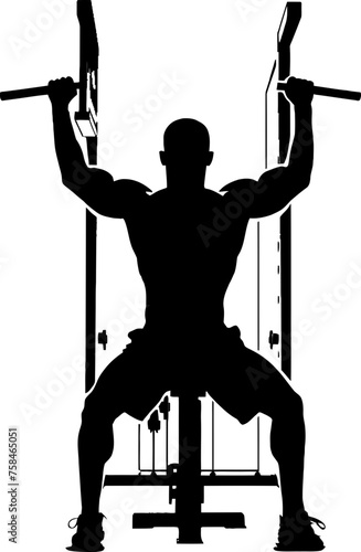 bodybuilder in gym silhouette