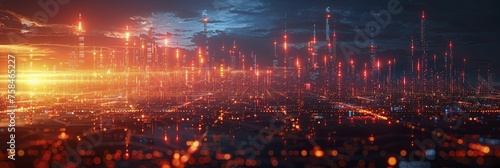 Oil market futures show speculative trends on a digital graph against a circuit-inspired backdrop.