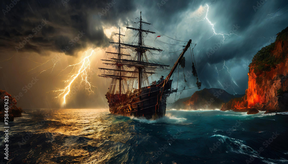 Obraz premium bateau de pirates