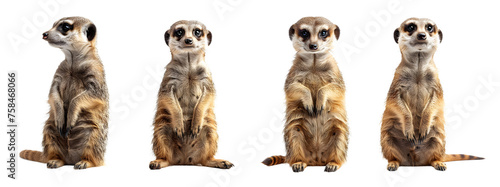 meerkat isolated on a transparent PNG background, white background , Generative Ai