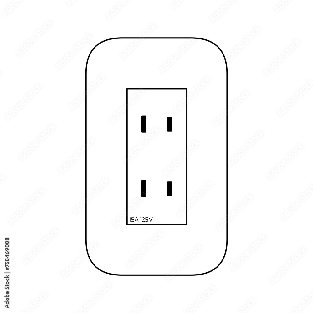 日本の家にあるソケットの線画 日本の家にあるソケットの線画